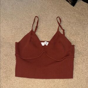 Astr Brown Bustier Crop Camisole